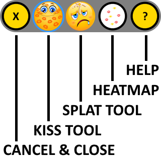 Feedback buttons on the Kiss or Splat toolbox